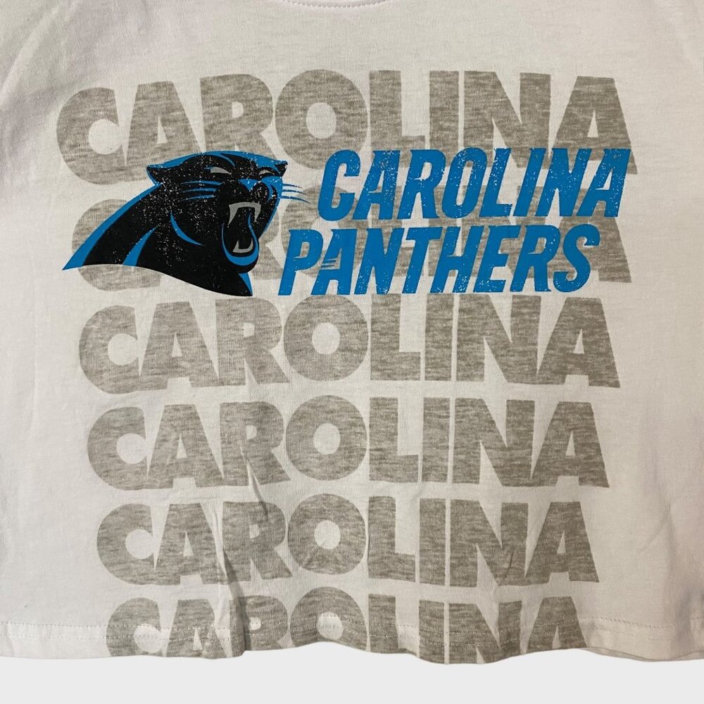 NFL Carolina Panthers Cropped Long-Sleeve Shirt Women's XL Football Crop Top New - Picture 9 of 15